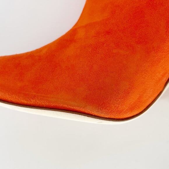 Manolo Blahnik Lina Orange Suede Knee High Pointed Toe Heeled Boot size IT 39.5 - Picture 11 of 15
